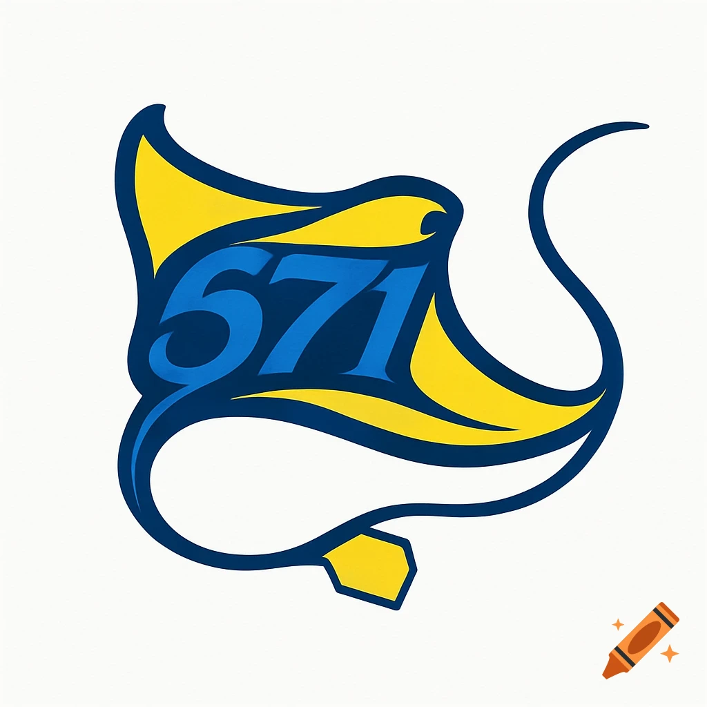 A stylized logo of a yellow and dark blue stingray with the numbers "571" integrated into its body.