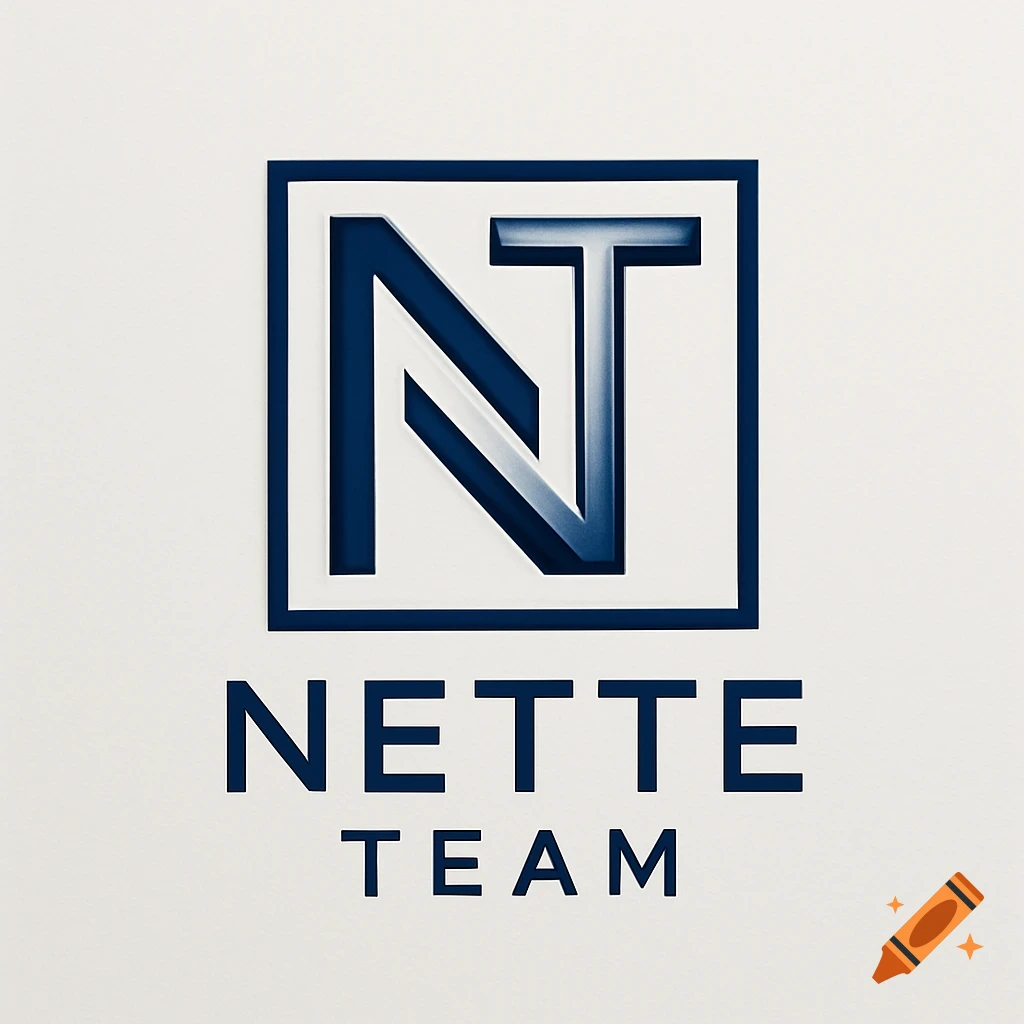 Dark blue 'NT' monogram logo inside a square, with 'NETTE TEAM' text below on a light background.