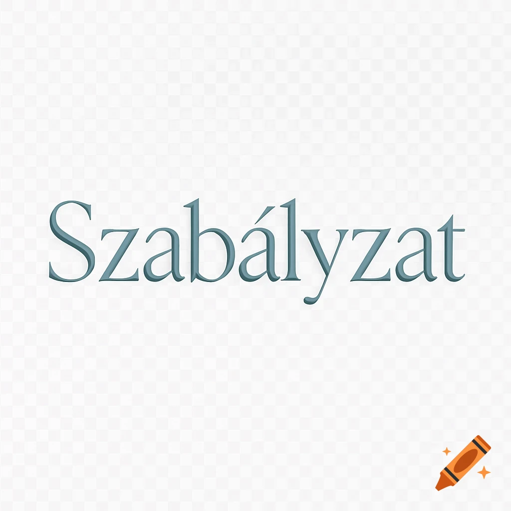The word "Szabályzat" rendered in a teal serif font on a transparent background.