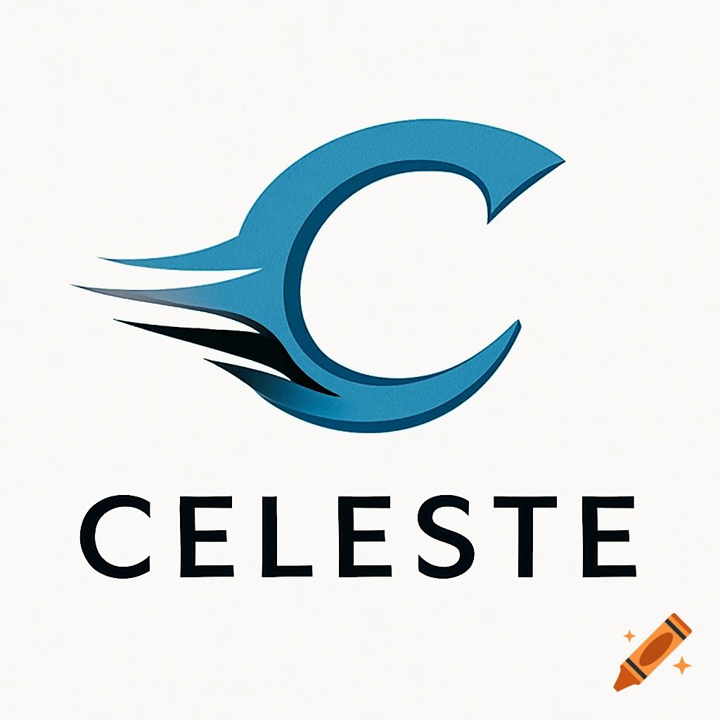 Blue stylized 'C' logo with wing accents and the word 'CELESTE' below, on a white background.