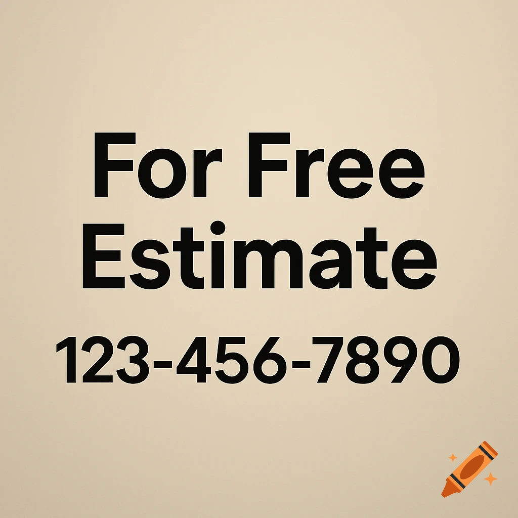 Black text on a light brown background reads 'For Free Estimate' and '123-456-7890'.