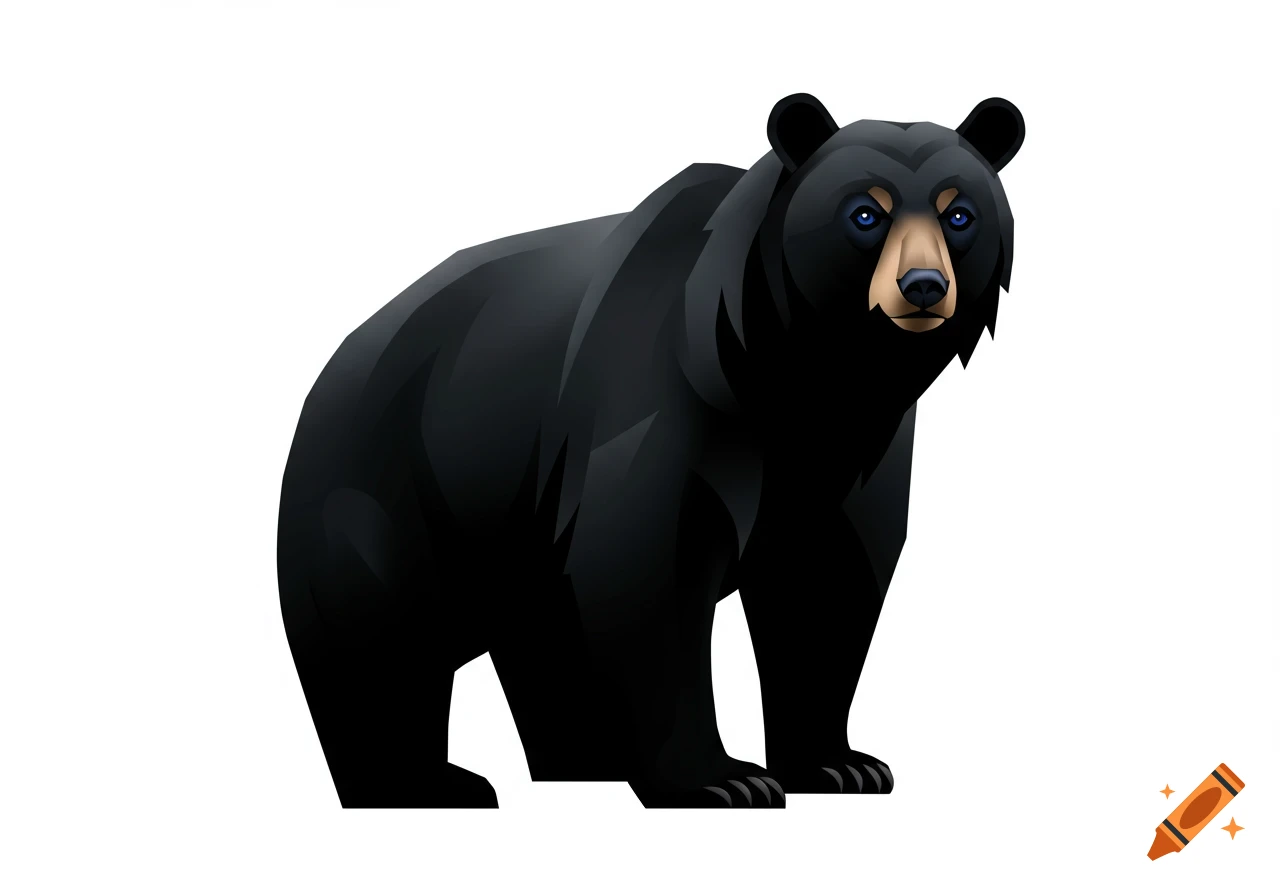 Black Bear Silhouette Vector Art created on Craiyon, image size:1280x896