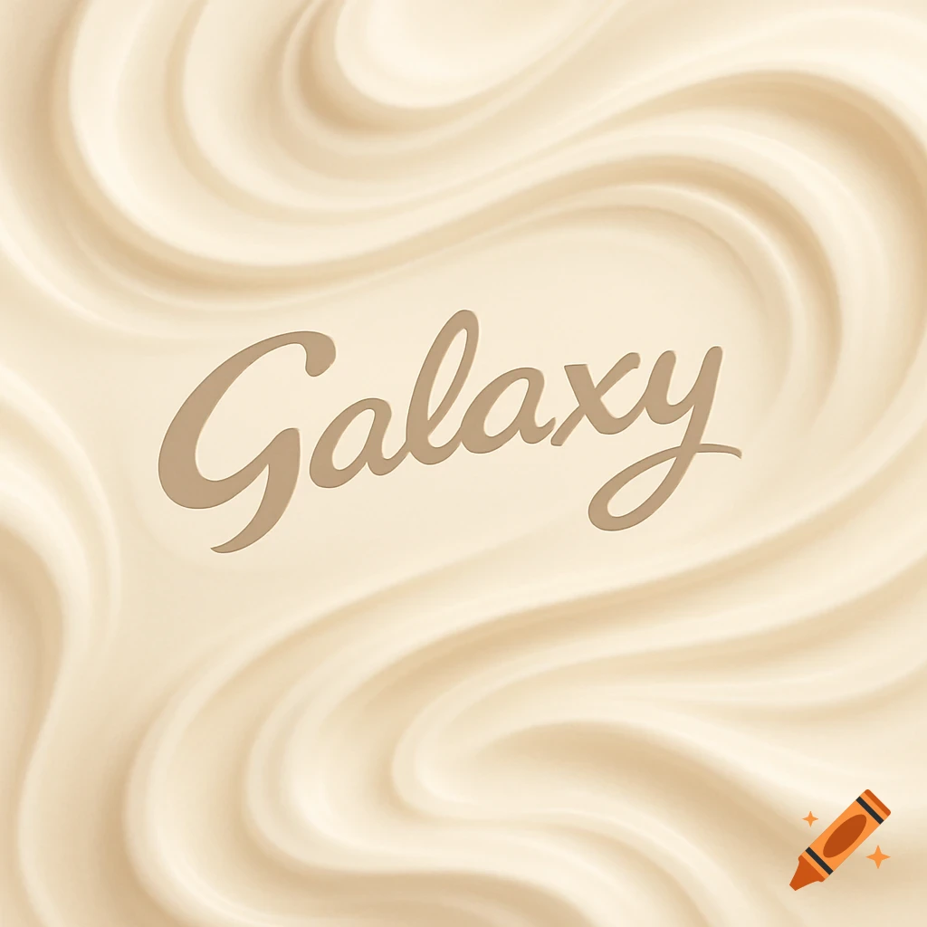 A cream-colored background with smooth, silky swirls and the word 'Galaxy' embossed in the center.