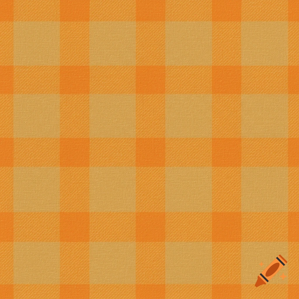 A seamless light brown and orange plaid pattern with a subtle fabric texture, resembling scrapbook paper.