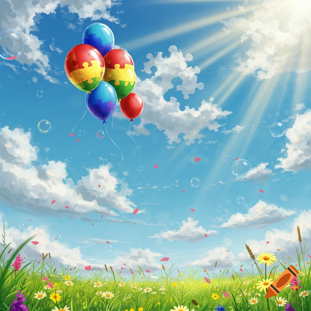 Painting of Colorful Balloons and Flowers created on Craiyon, image size:1024x1024