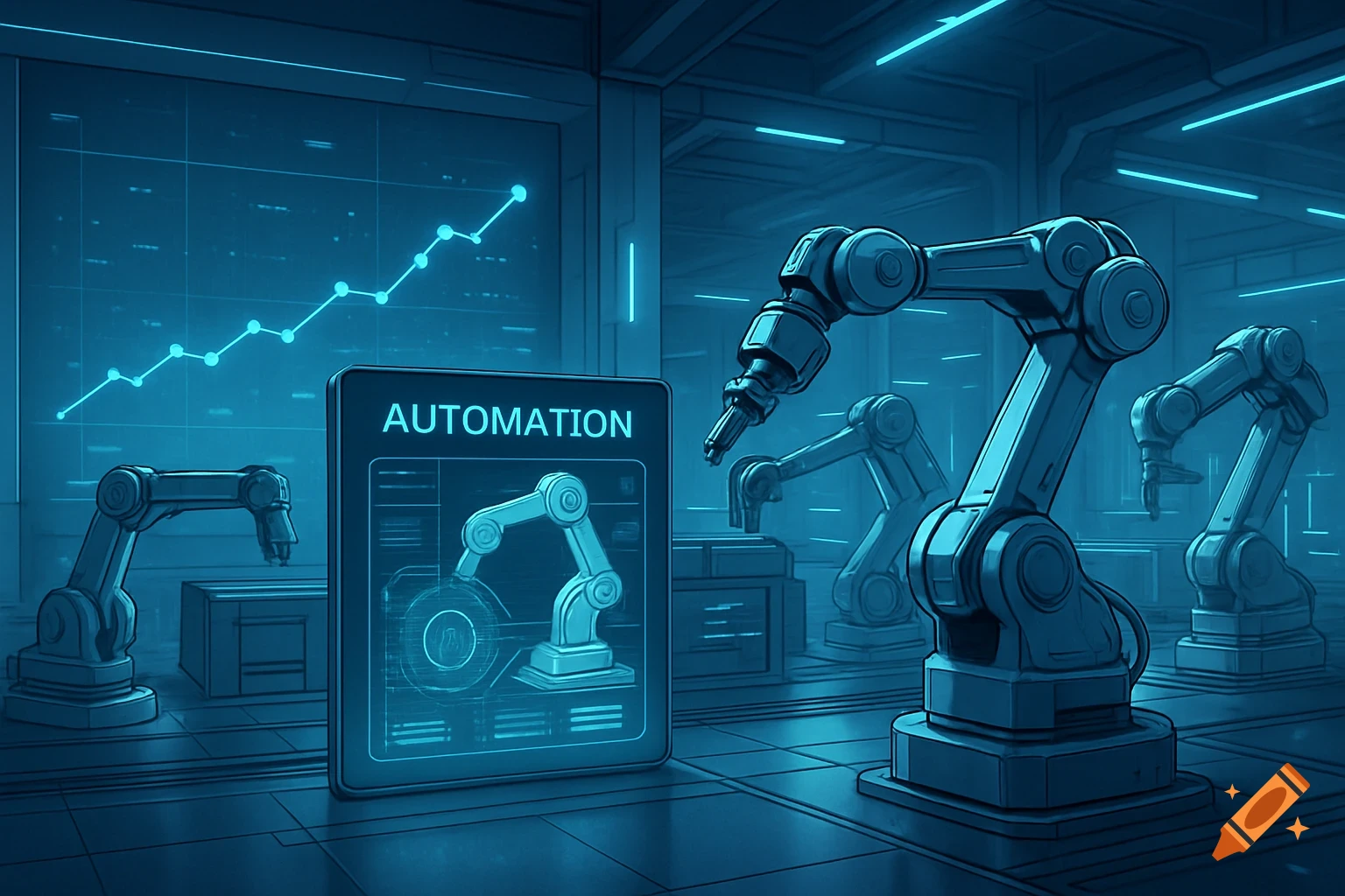 Glowing blue AI cube connected to SQL, database, data, query, update ...