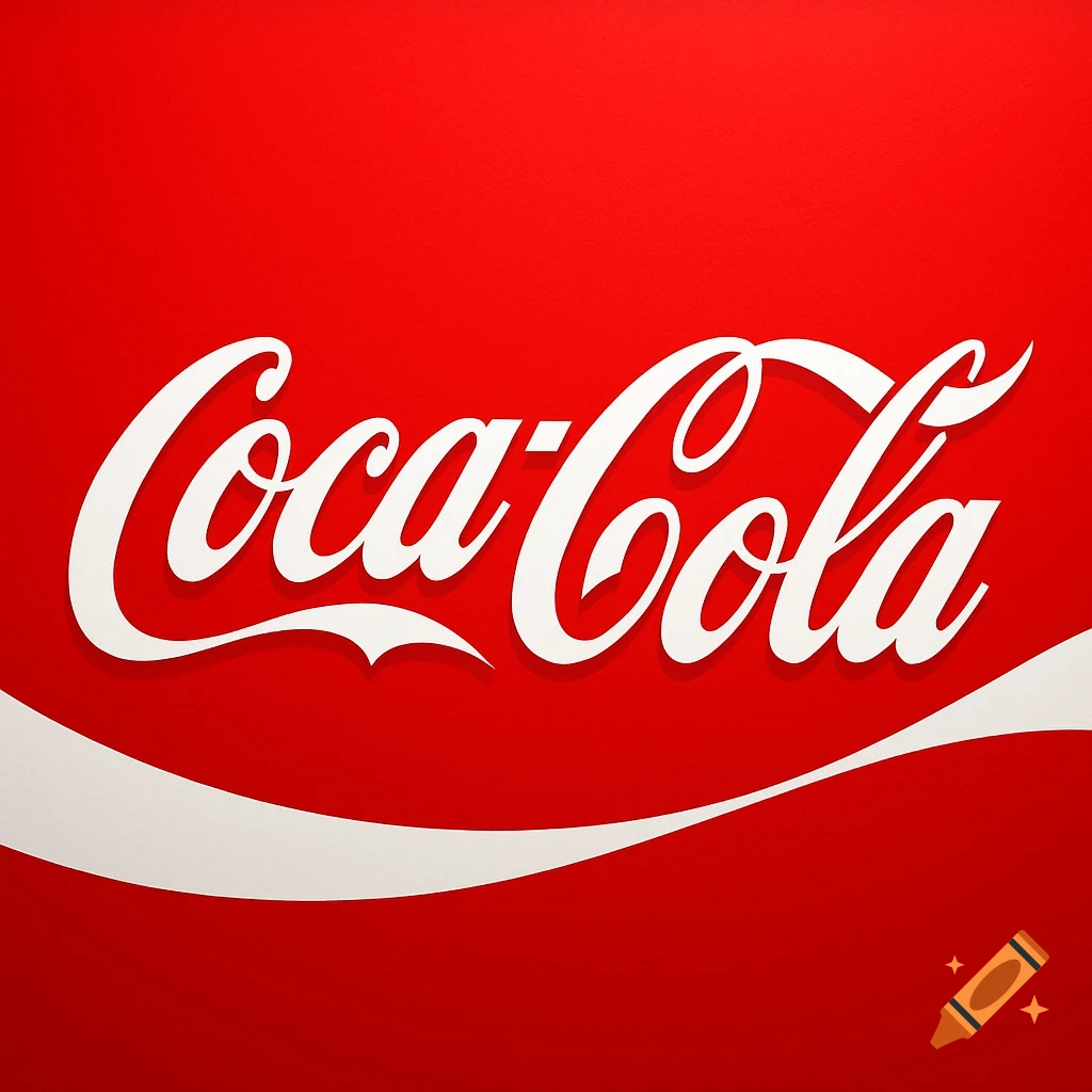 The white Coca-Cola logo and signature wave on a vibrant red background.