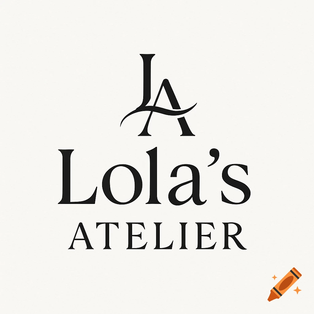 Black and white logo featuring a stylized 'LA' monogram above the word 'Lola's' and 'ATELIER' below, in a classic serif font.