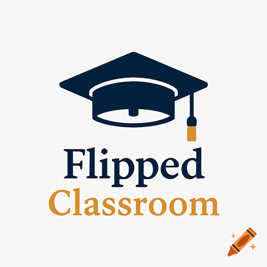 A logo with a dark blue graduation cap above the words 'Flipped' in blue and 'Classroom' in gold.