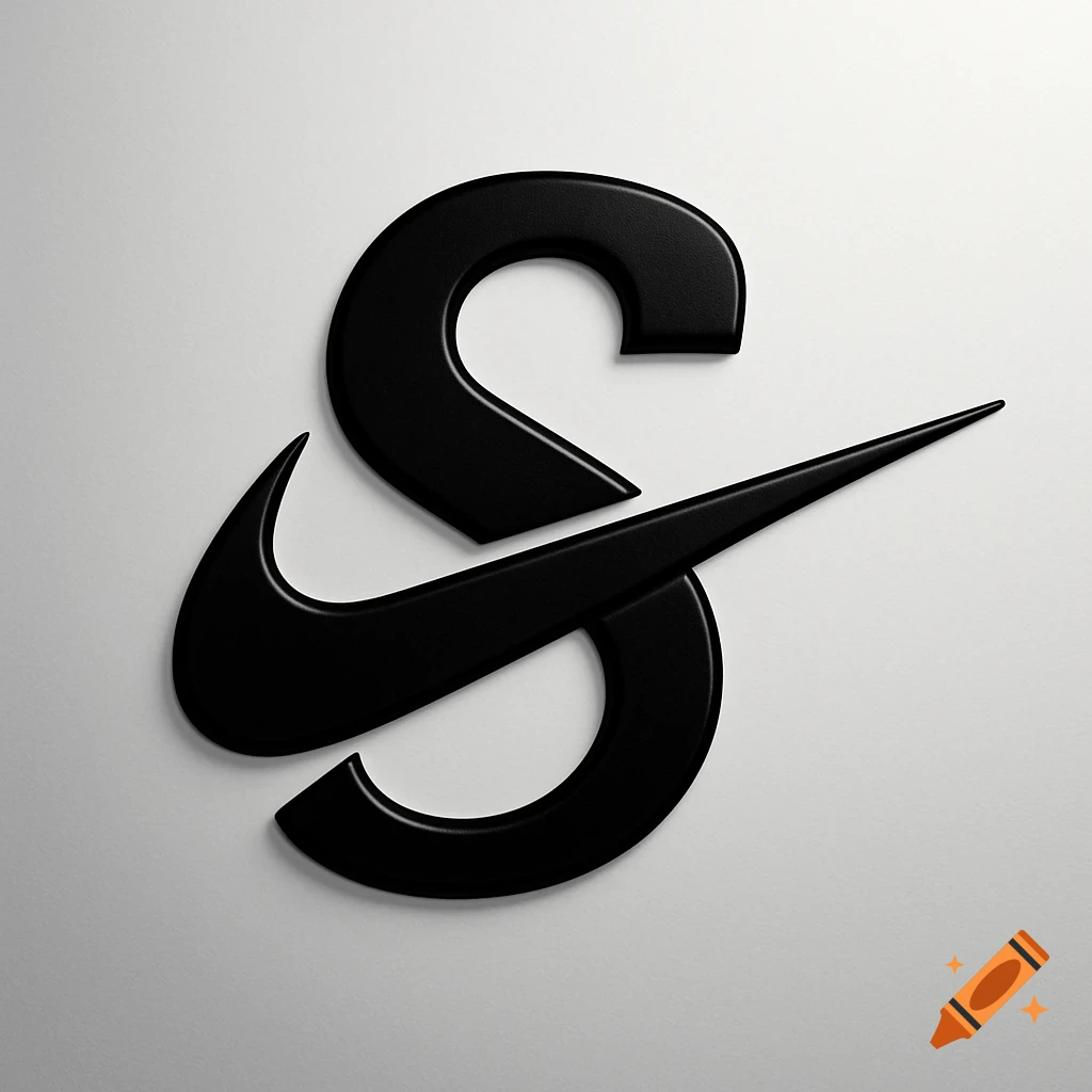 A black 3D letter 'S' intertwined with a black Nike swoosh logo on a white background.