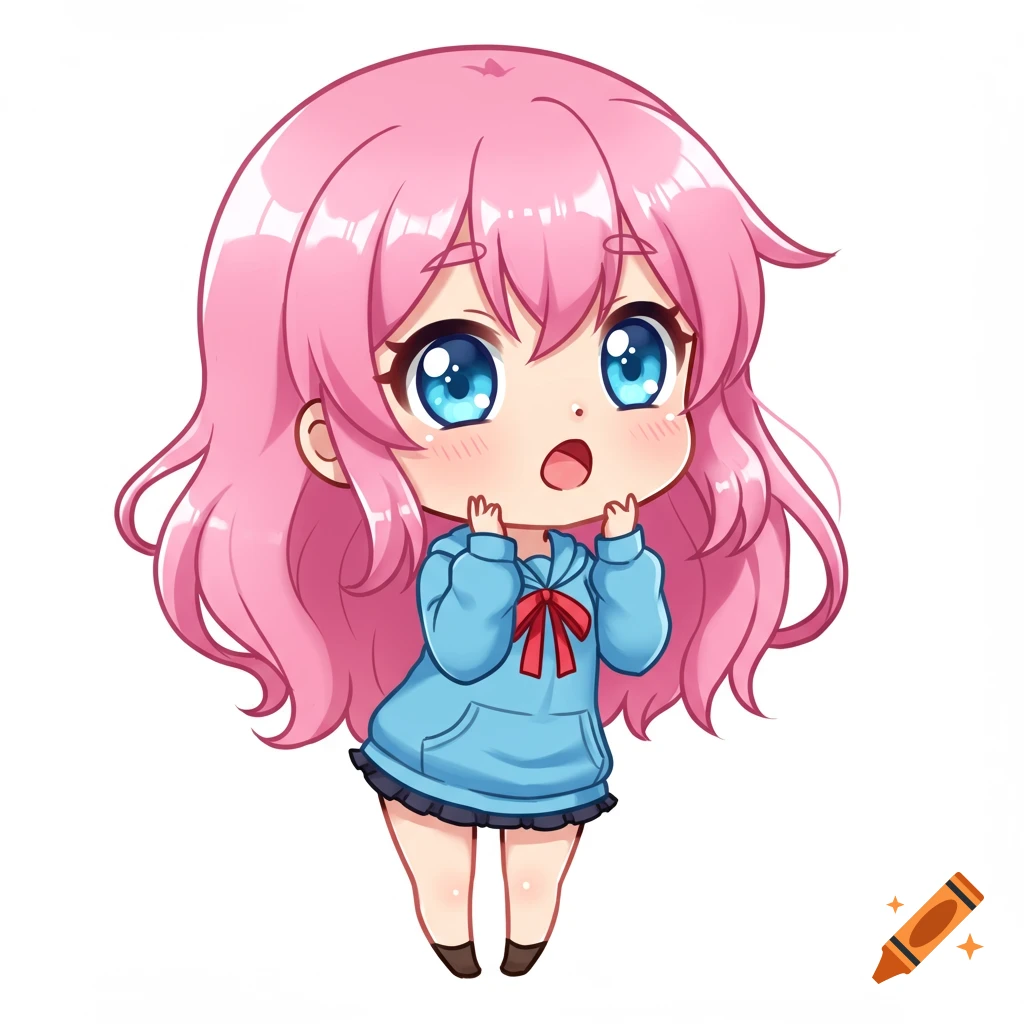 Cute Chibi Anime Girl Eating created on Craiyon, image size:1024x1024