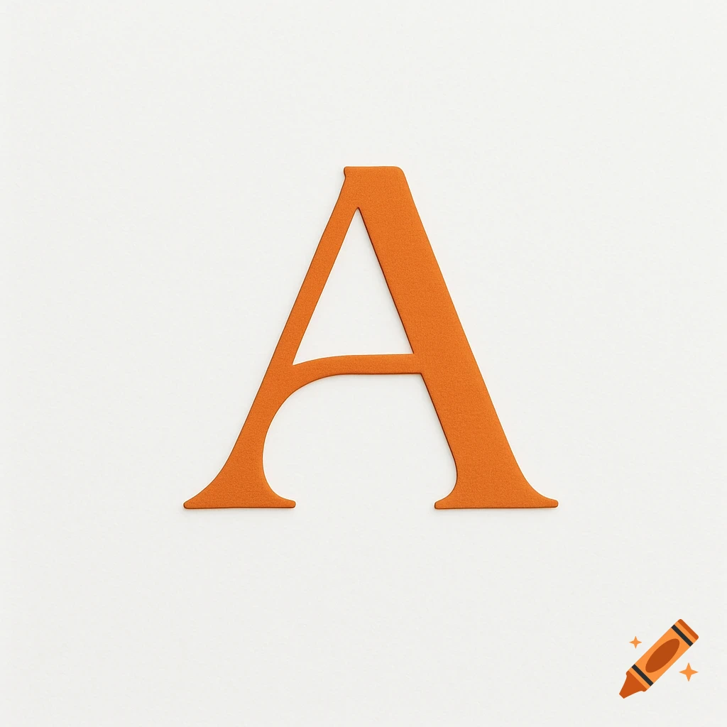 A simple matte orange letter 'A' rendered as a logo on a white background.