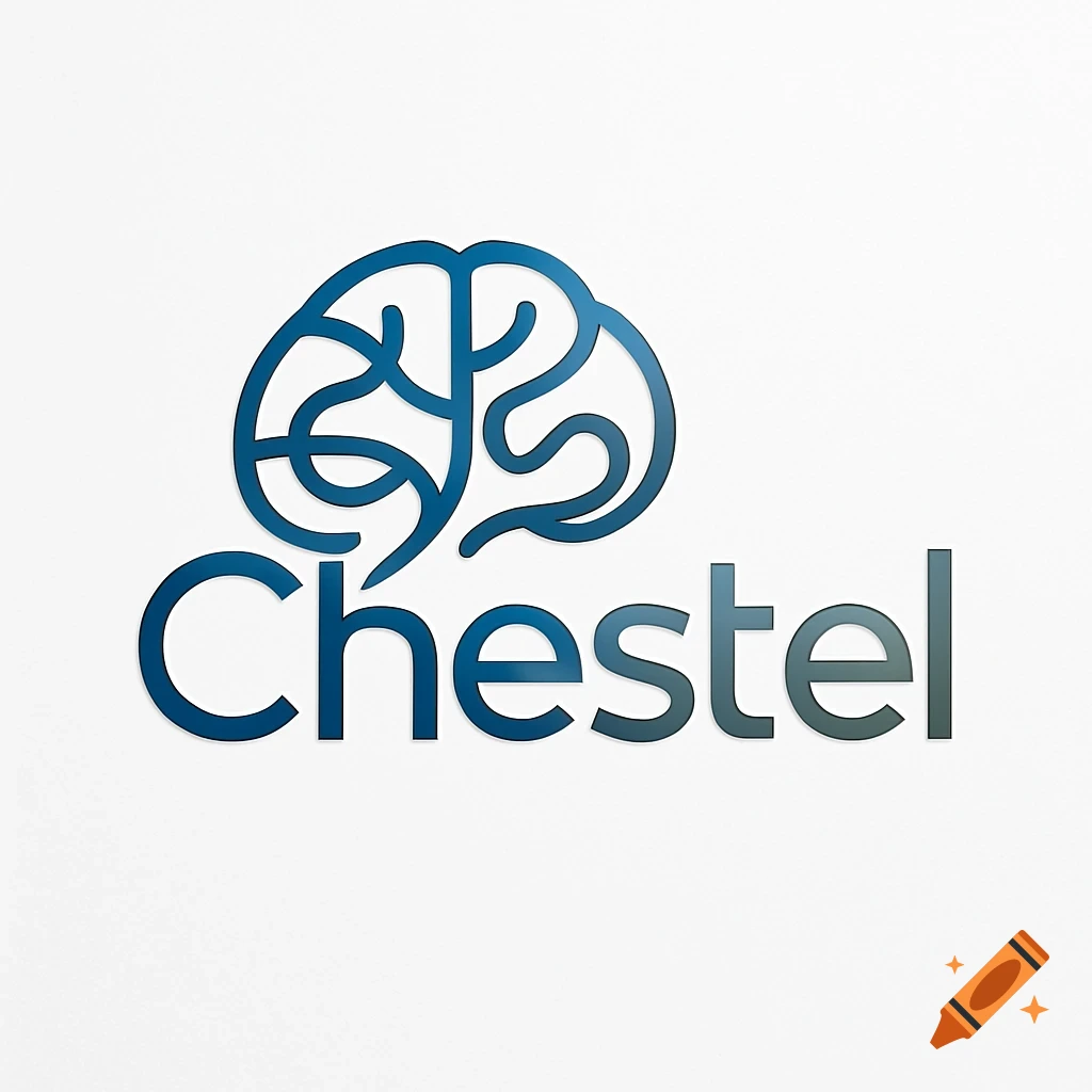 A blue stylized brain logo sits above the word 'Chestel' on a white background.