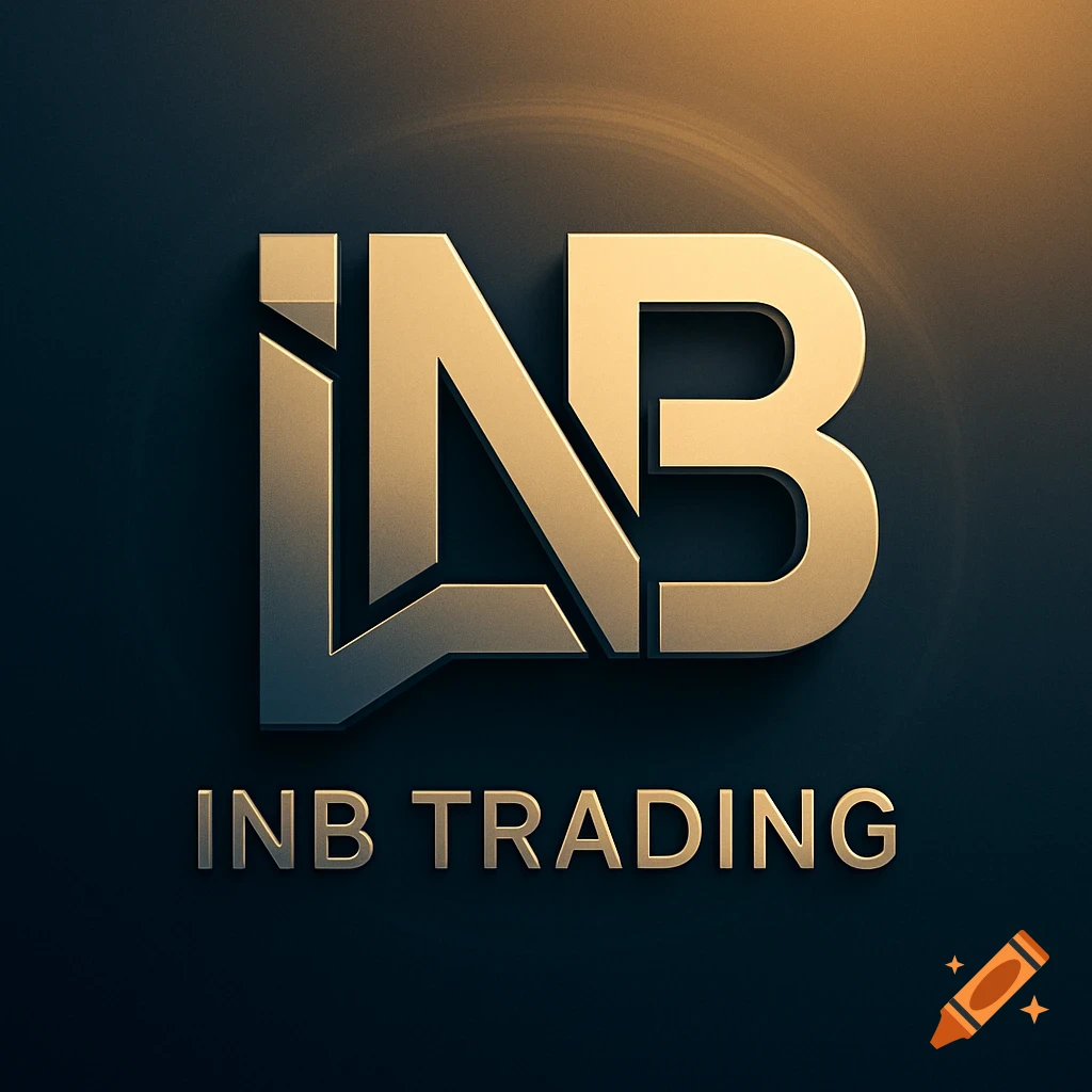 A stylized gold 3D logo featuring the letters "INB" above the text "INB TRADING" on a dark, subtly textured background.