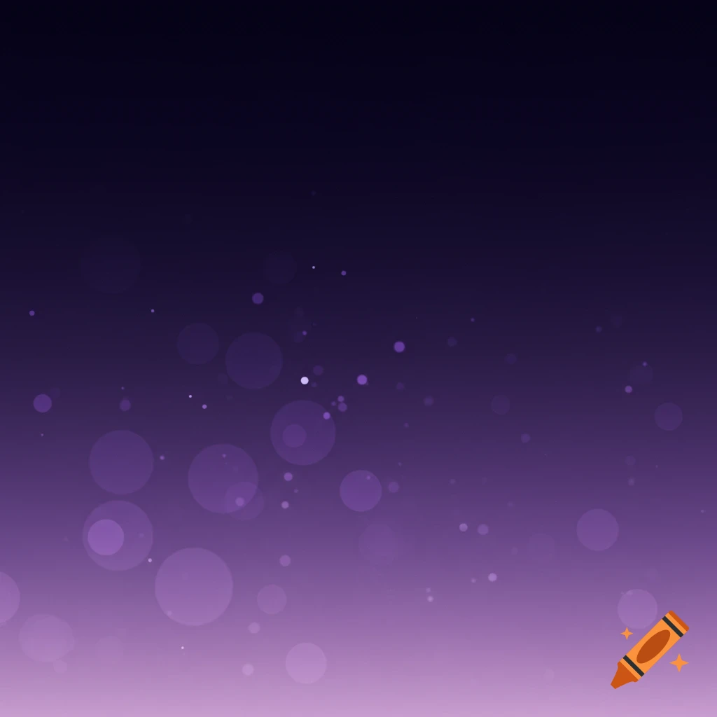 Dark purple gradient background with bokeh light effects.