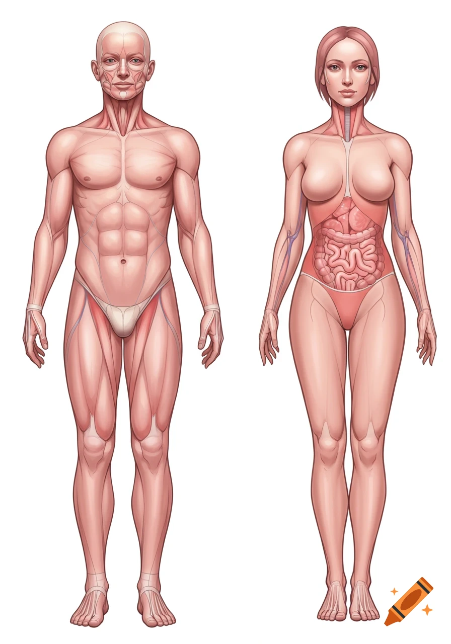 Anatomy of a Human Body created on Craiyon, image size:896x1280