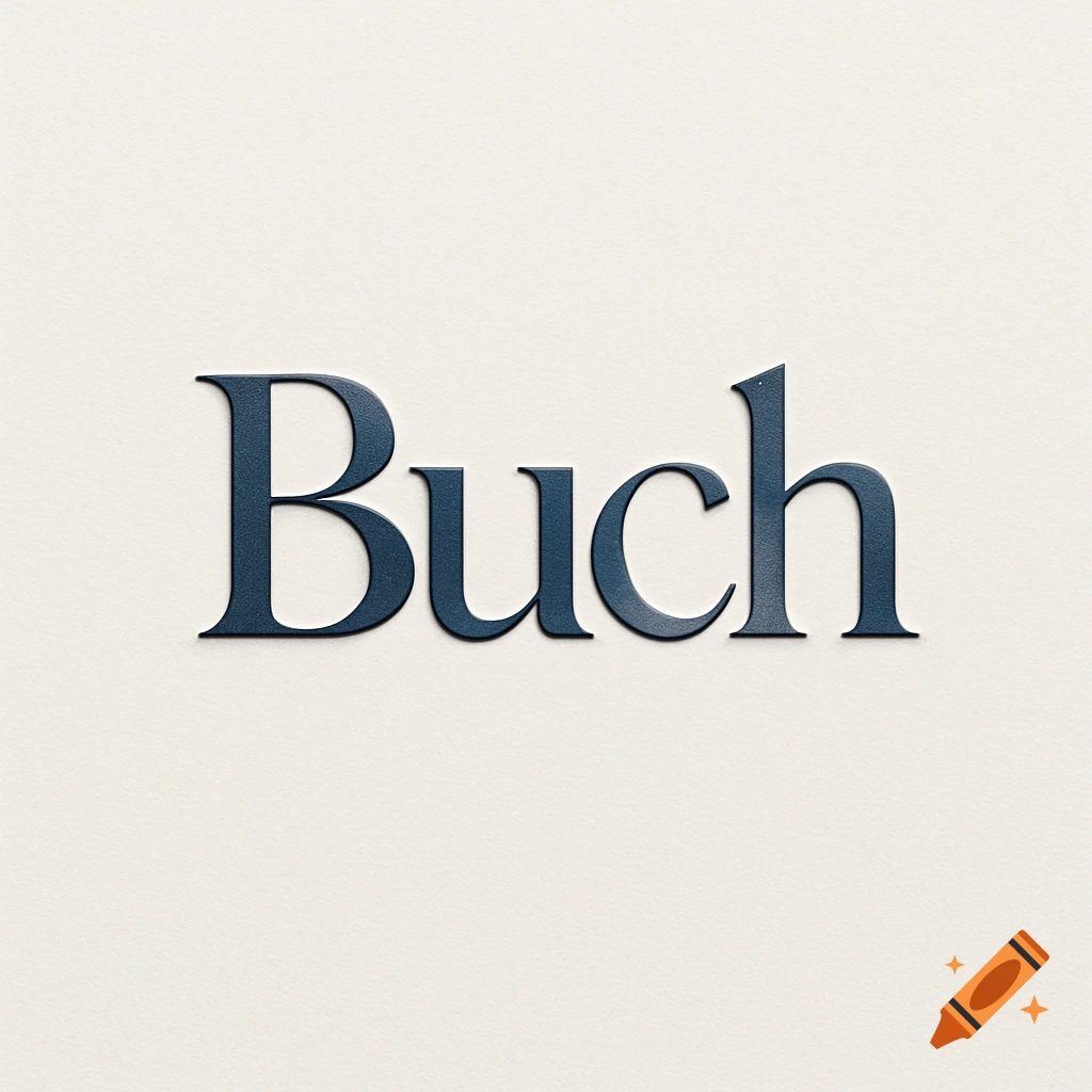 The word 'Buch' in a dark blue, serif font, embossed on a cream-colored textured background.
