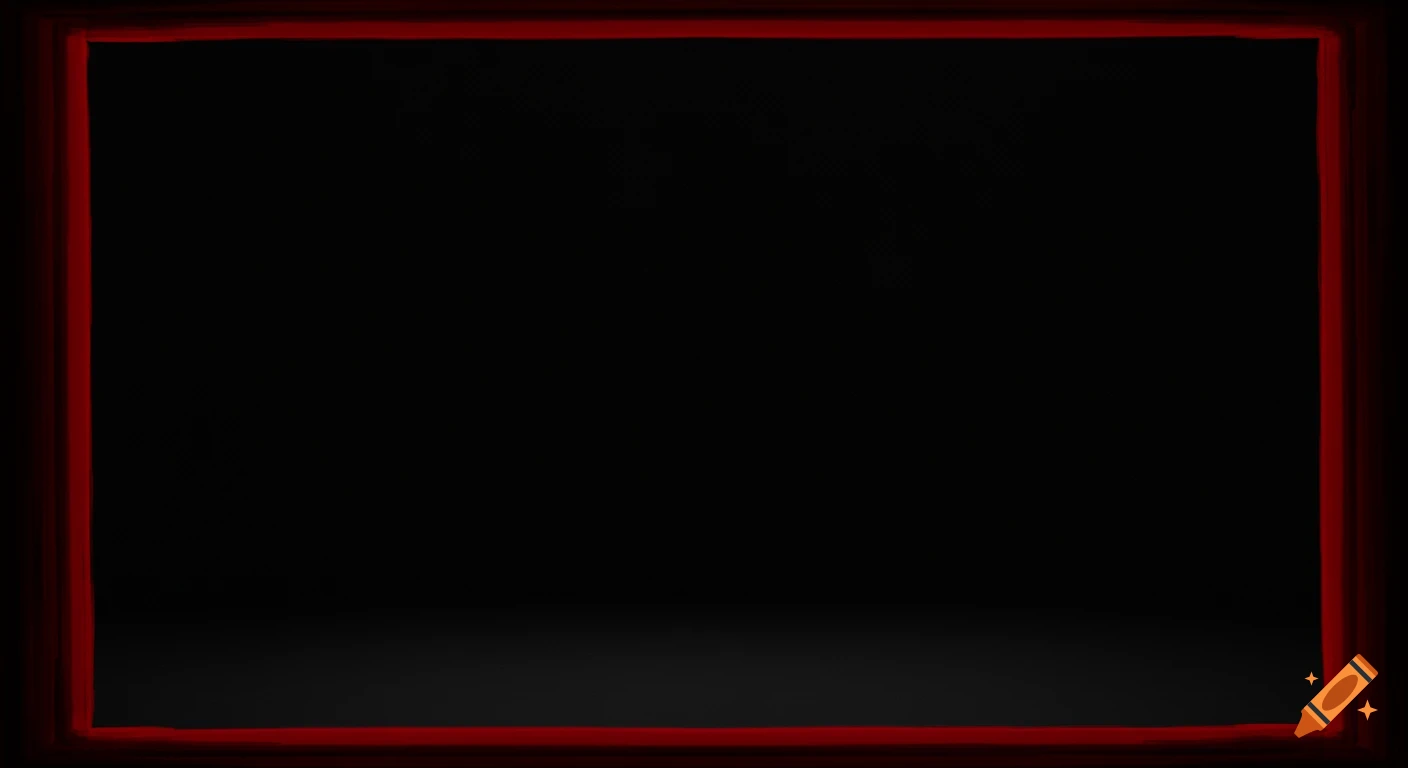 A very dark gray matte background with deep dark red stripes at the top and bottom.