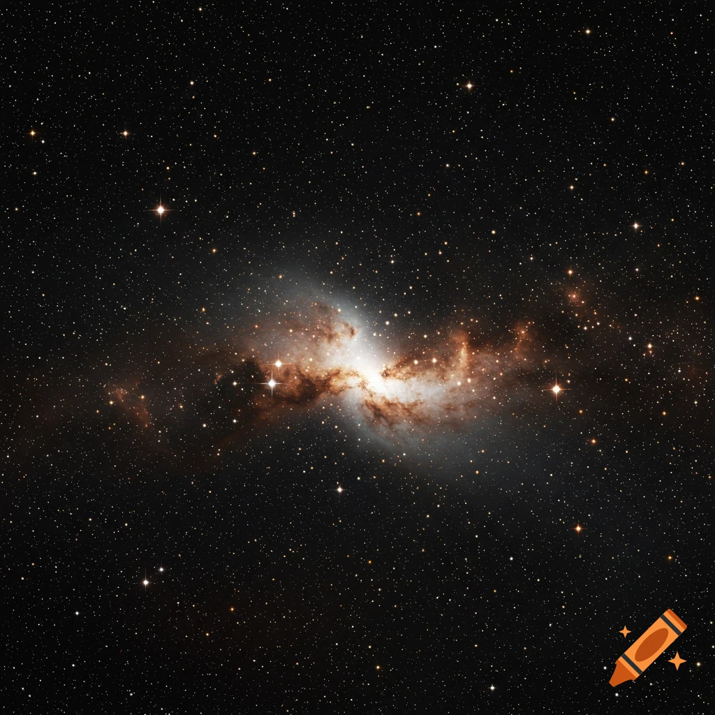 A vibrant, glowing nebula surrounded by countless stars in a vast, dark expanse of space.