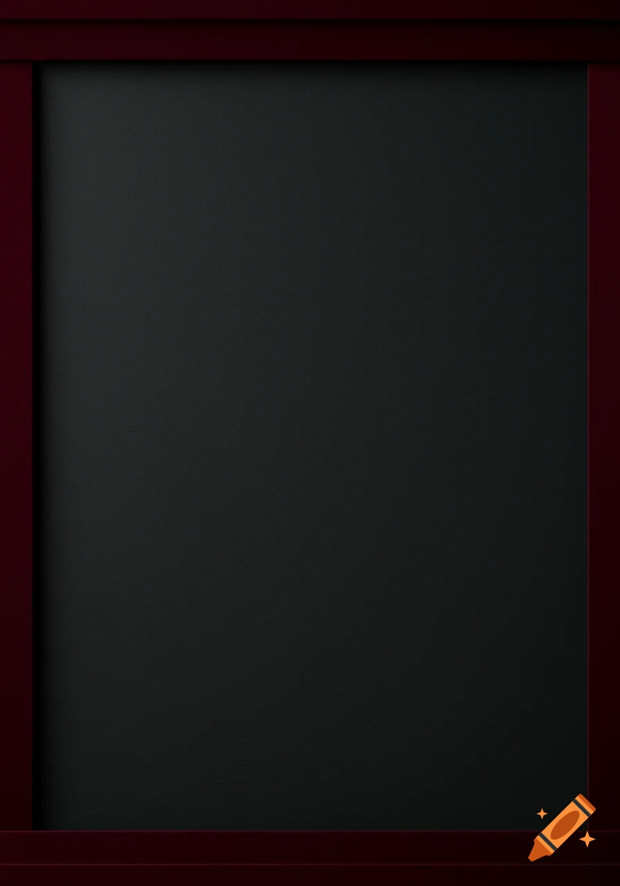 A very dark gray matte background framed by deep dark red borders.
