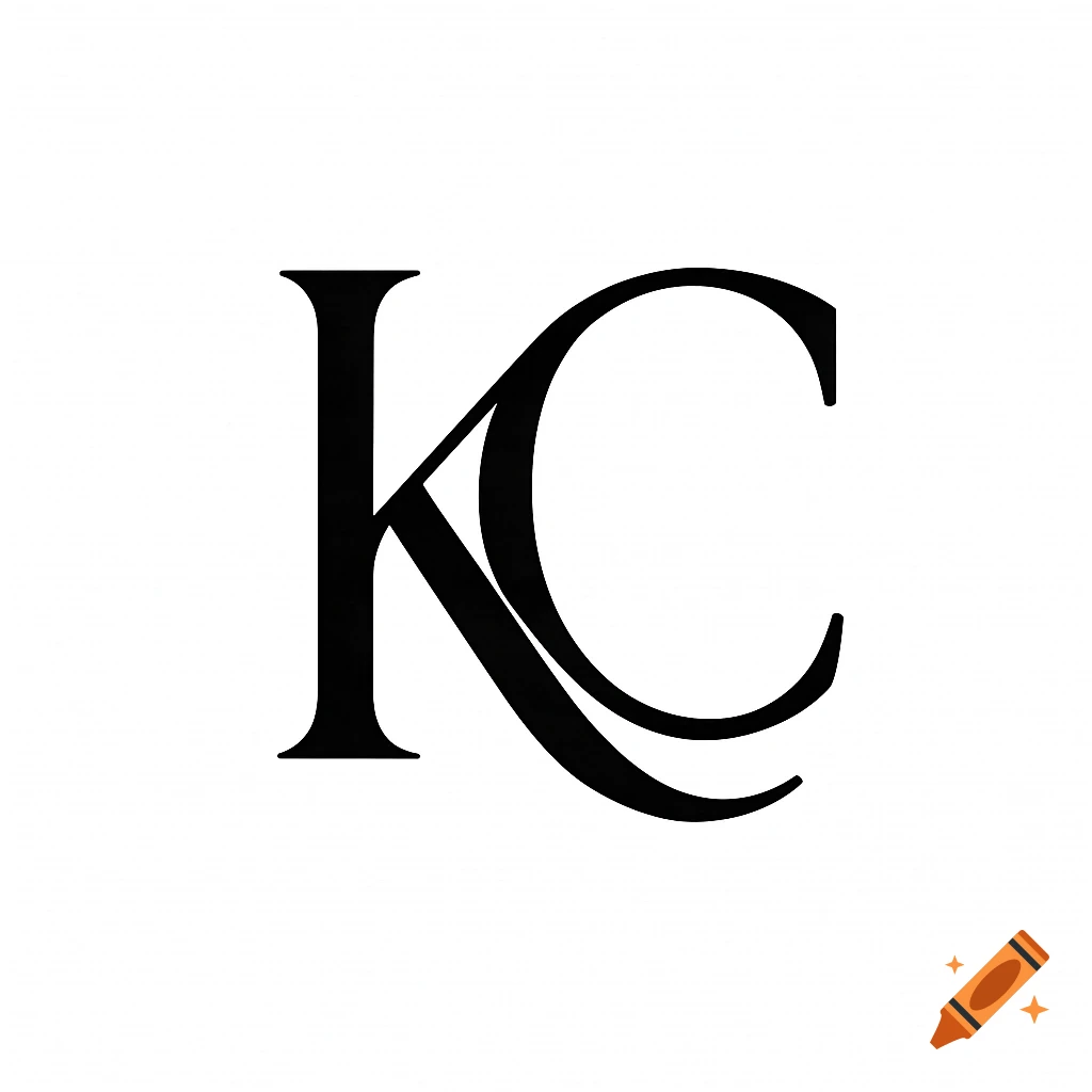 A black and white monogram logo featuring the letters K and C intertwined, set against a white background.