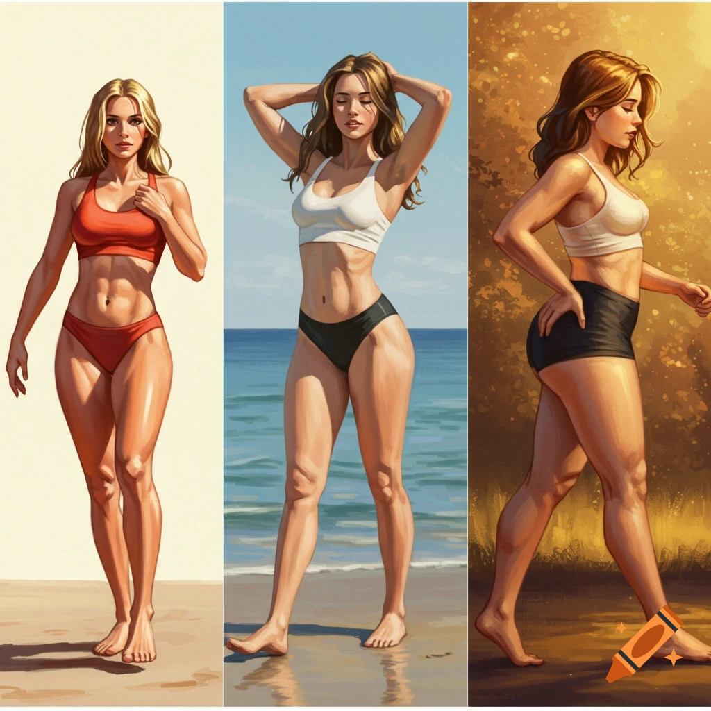 Three athletic women in sports attire, standing and walking, depicted in a stylized illustration with a bright, sunny aesthetic.