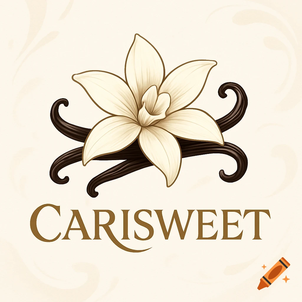 Stylized logo for CARISWEET brand featuring a vanilla flower and pods.
