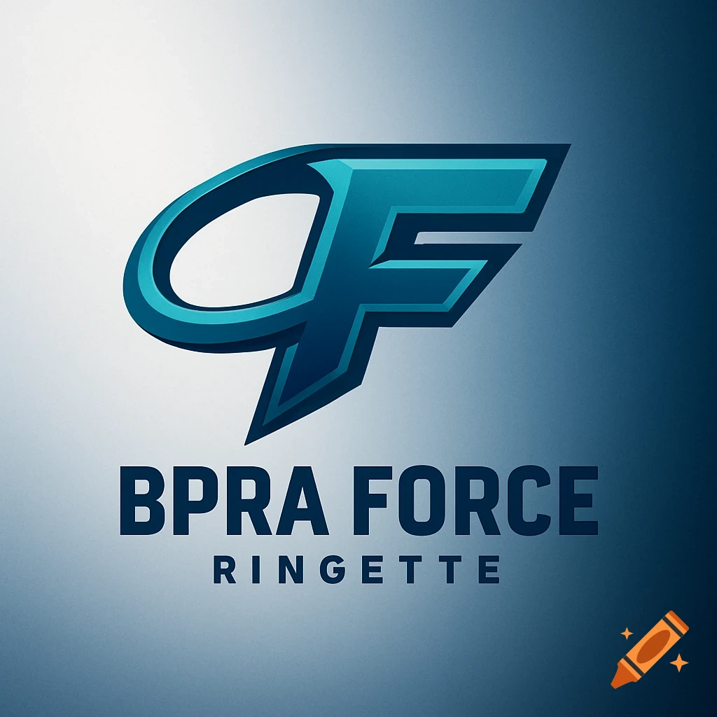 Stylized blue and teal CF logo above 'BPRA Force' and 'Ringette' text on a gradient background.
