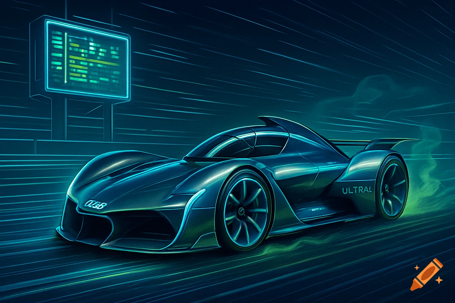 Zenvo ST2 Supercar on Craiyon, image size:1536x1024