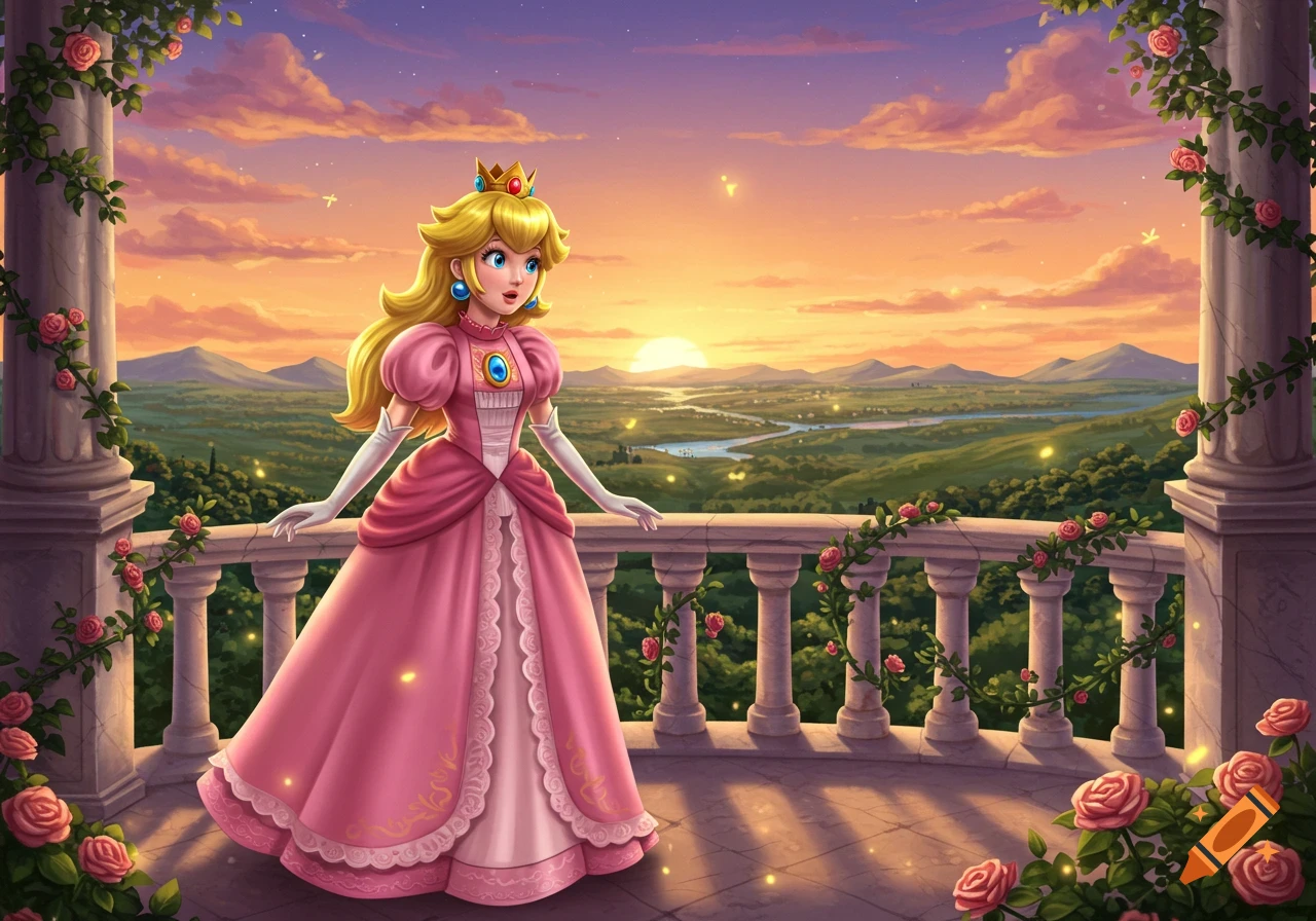 Mario and Peach Wedding created on Craiyon