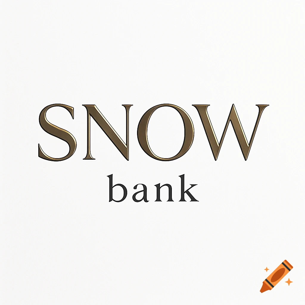 A minimalist logo with the word SNOW in large gold metallic letters and 'bank' in smaller black letters below it on a white background.