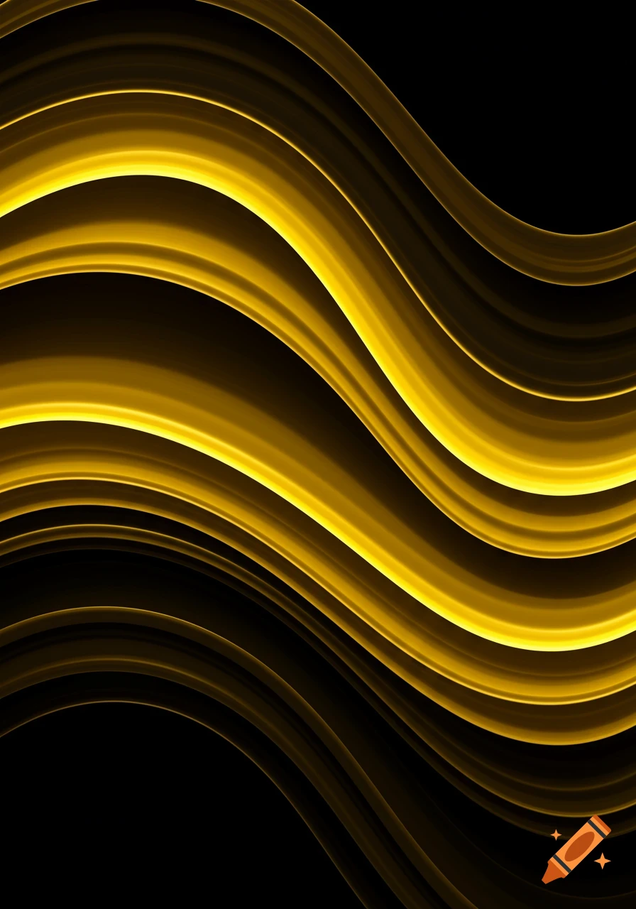 Abstract background with glowing golden-yellow wavy lines against a dark background, in the style of Windows Vista Aurora.