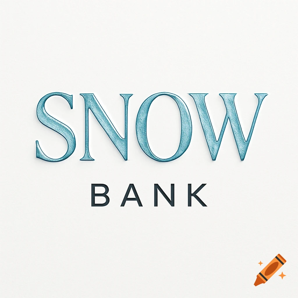A logo featuring the word SNOW in large, textured blue letters above the word BANK in smaller, black sans-serif letters on a white background.