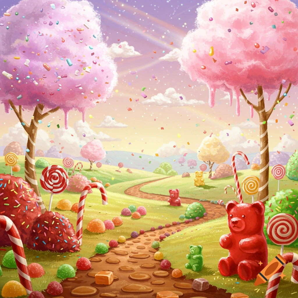 Pixel Art of a Colorful Candyland created on Craiyon