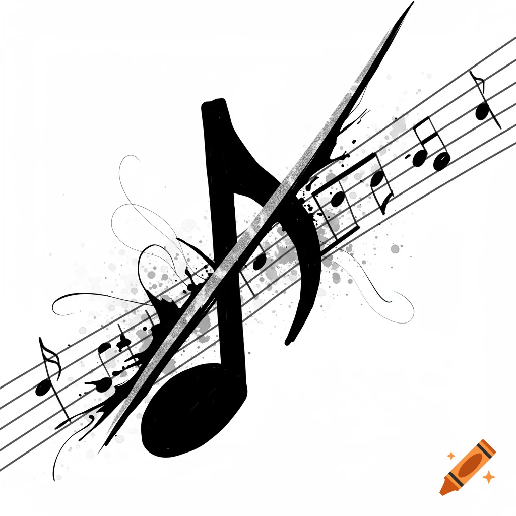 Clipart of Foreign Language Musical Notation created on Craiyon, image size:1024x1024