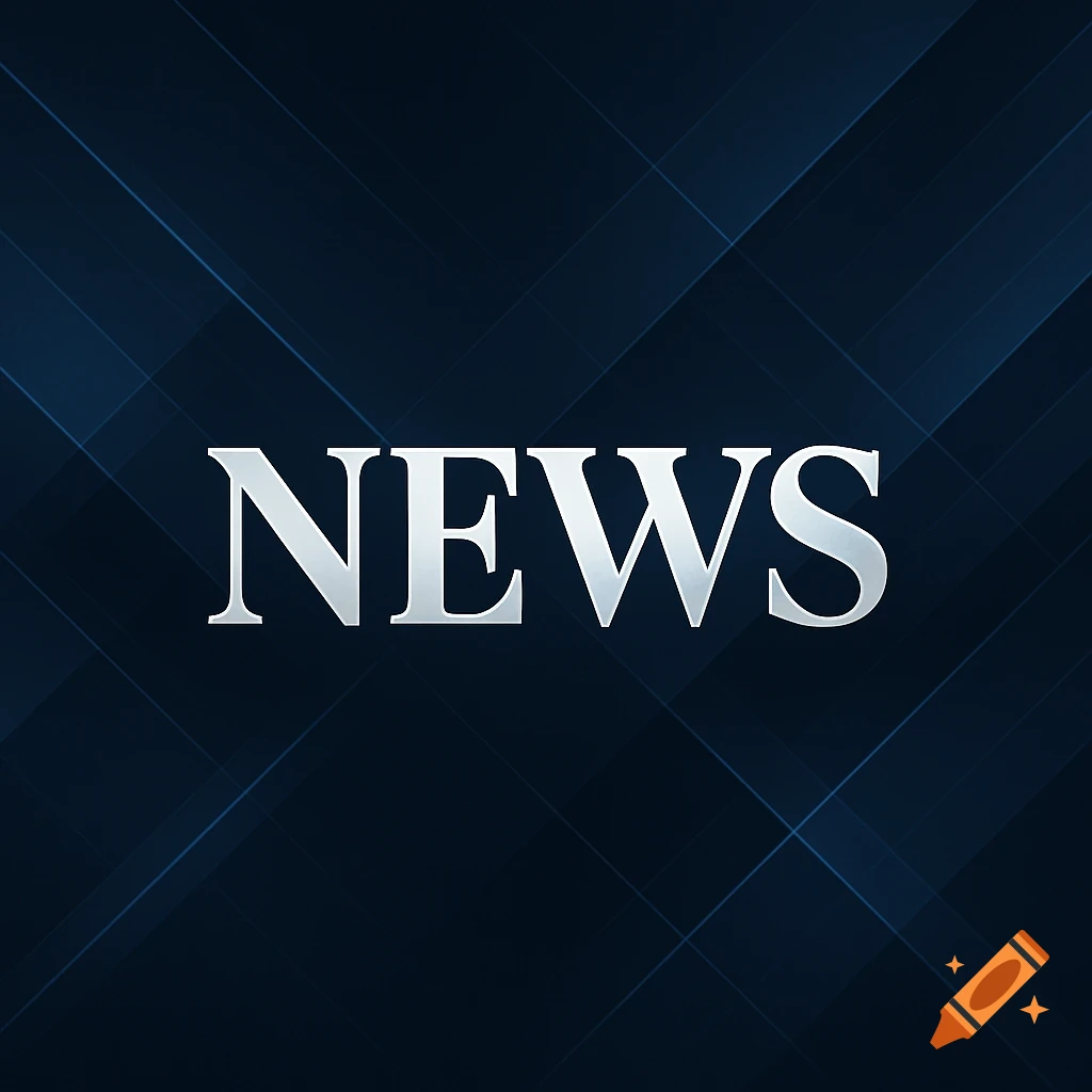 Silver 'NEWS' text logo on a dark blue background with subtle diagonal lines.