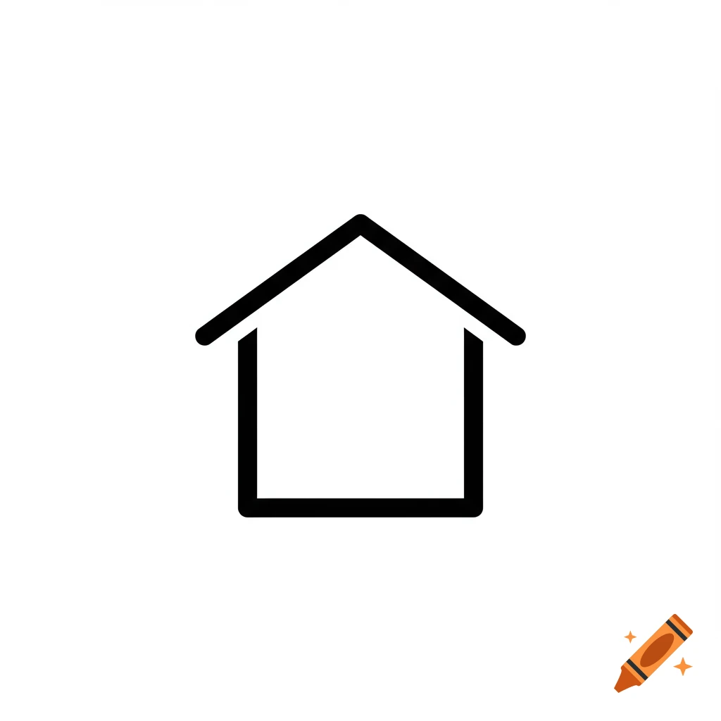 A minimalist black outline icon of a house on a white background.