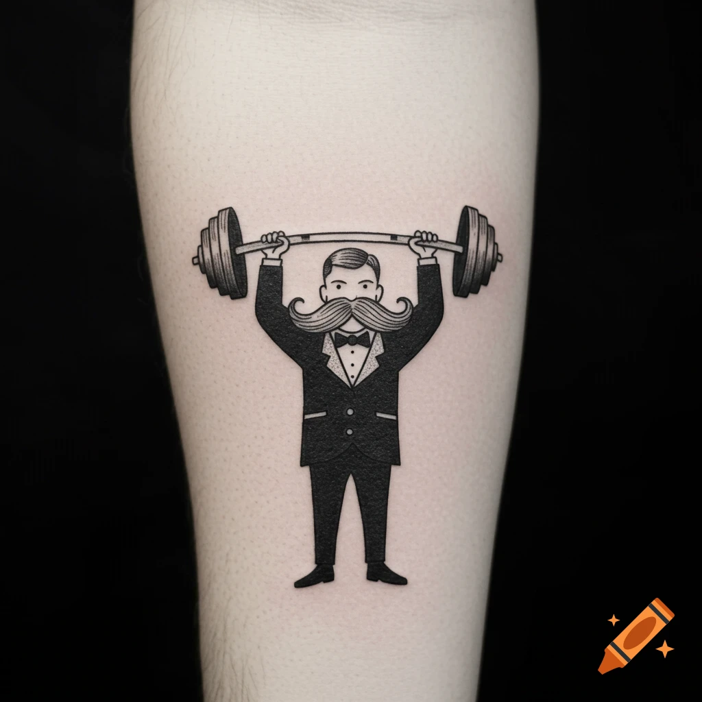 Black and white tattoo art of a weightlifting panda in Banksy style on  Craiyon, image size:1024x1024