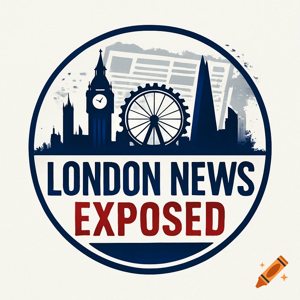 Stylized logo for 'London News Exposed' with London Eye, Big Ben, and The Shard silhouettes against a newspaper icon.