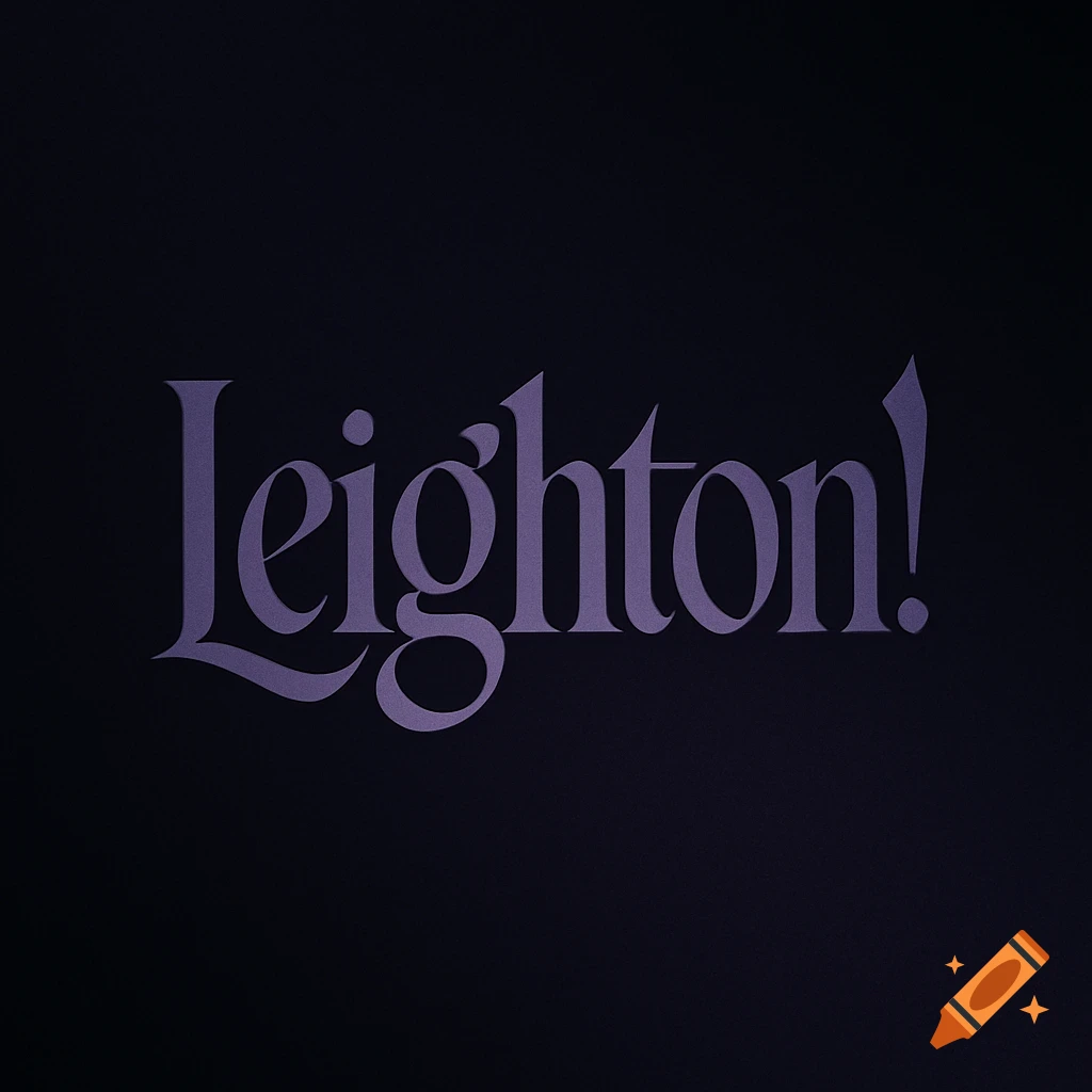 The name Leighton! in a stylish purple font against a dark background.