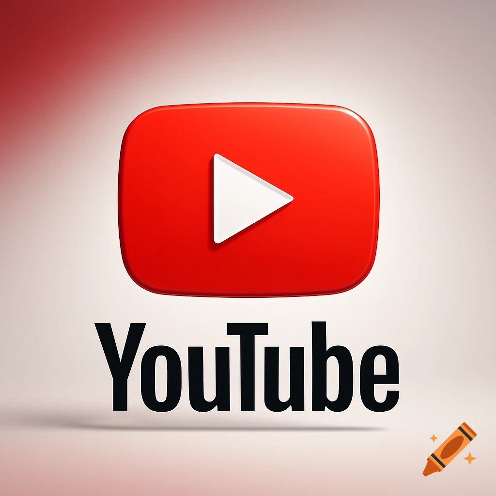 The official YouTube logo, featuring a red play button icon above black 'YouTube' text.