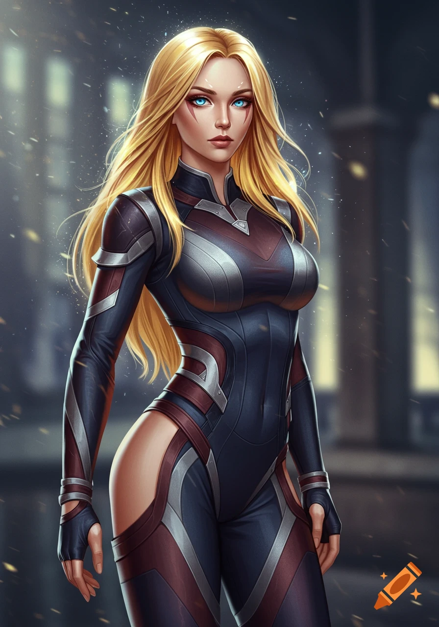 A red-haired pugilist in light armor and a rust-colored trench coat ...