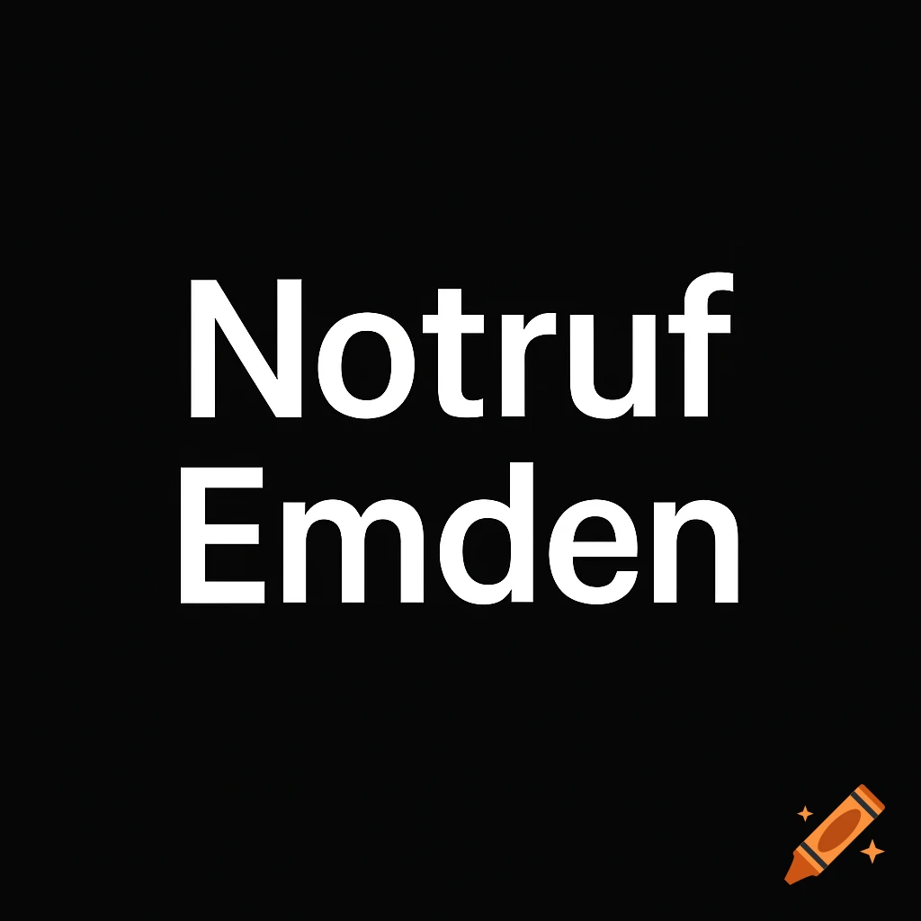 White text "Notruf Emden" on a black background.