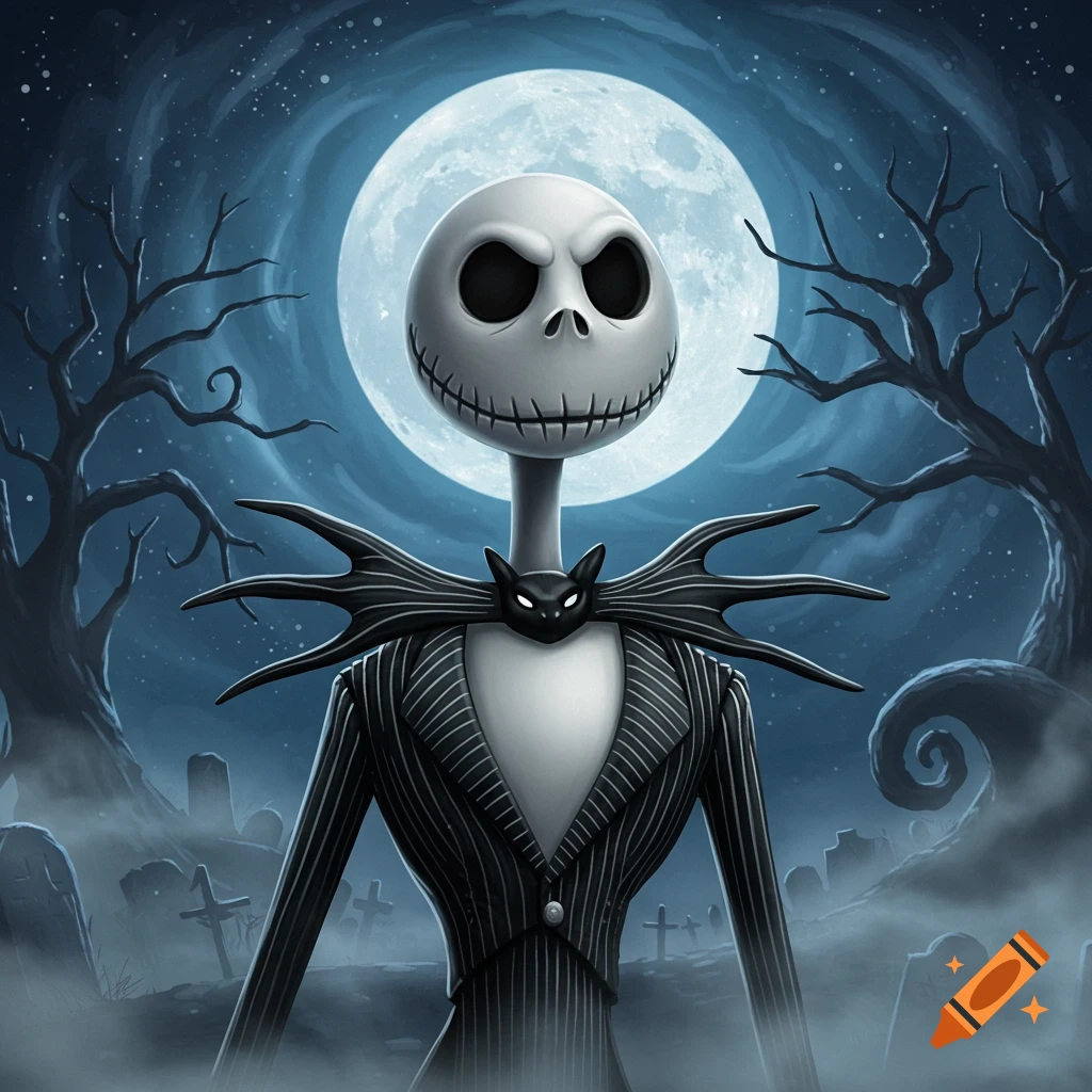 Jack Skellington With a Santa Hat created on Craiyon, image size:1024x1024