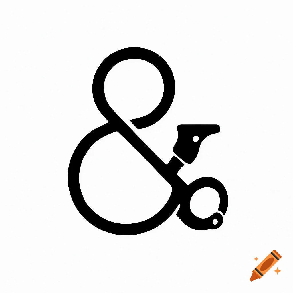 A black and white logo of an ampersand symbol formed by handcuffs.