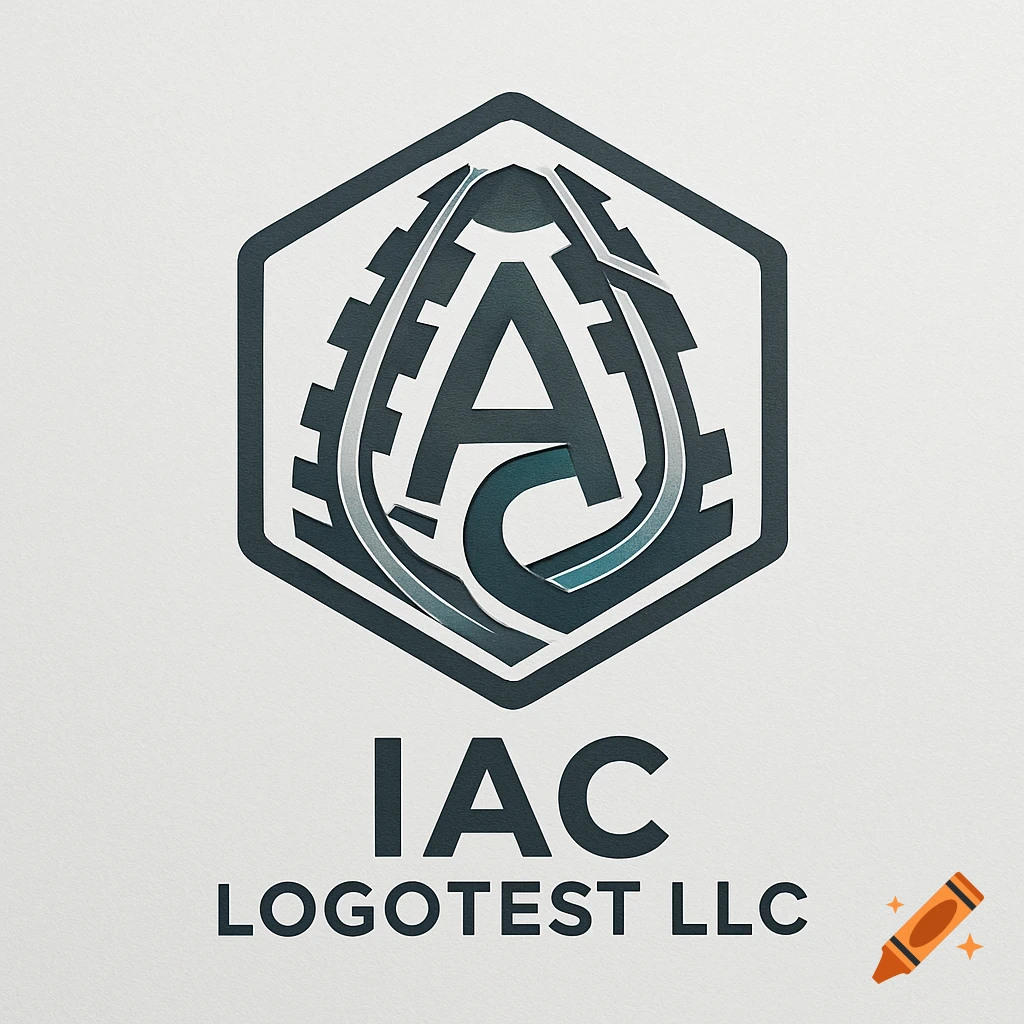 Logo featuring a stylized letter 'A' within a dark gray hexagon, above the text 'IAC LOGOTEST LLC'.