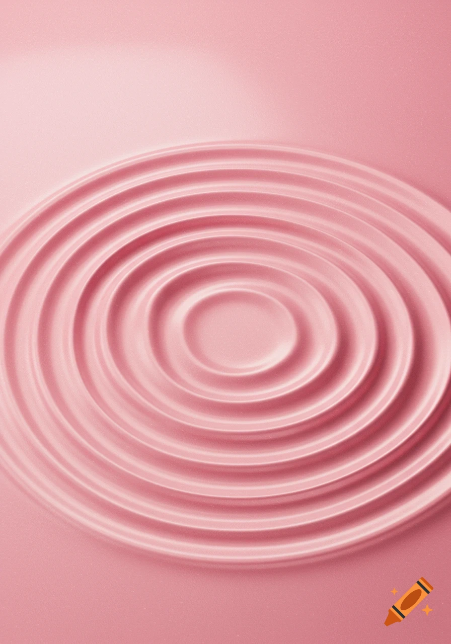 A close-up of a pink background with smooth, concentric ripples spreading outwards.