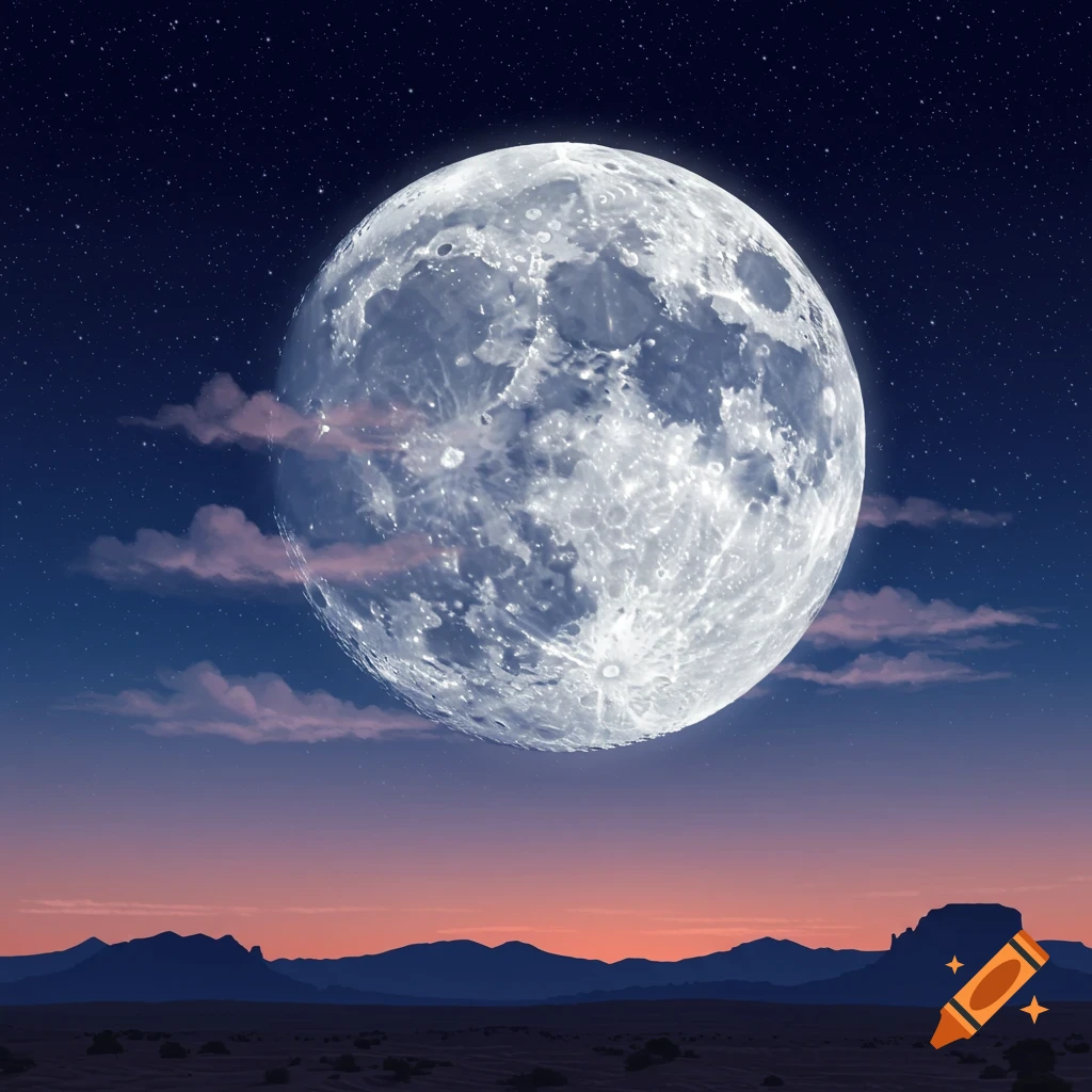 A glowing blue moon shaped like a balloon in space with stars. on Craiyon, image size:1024x1024