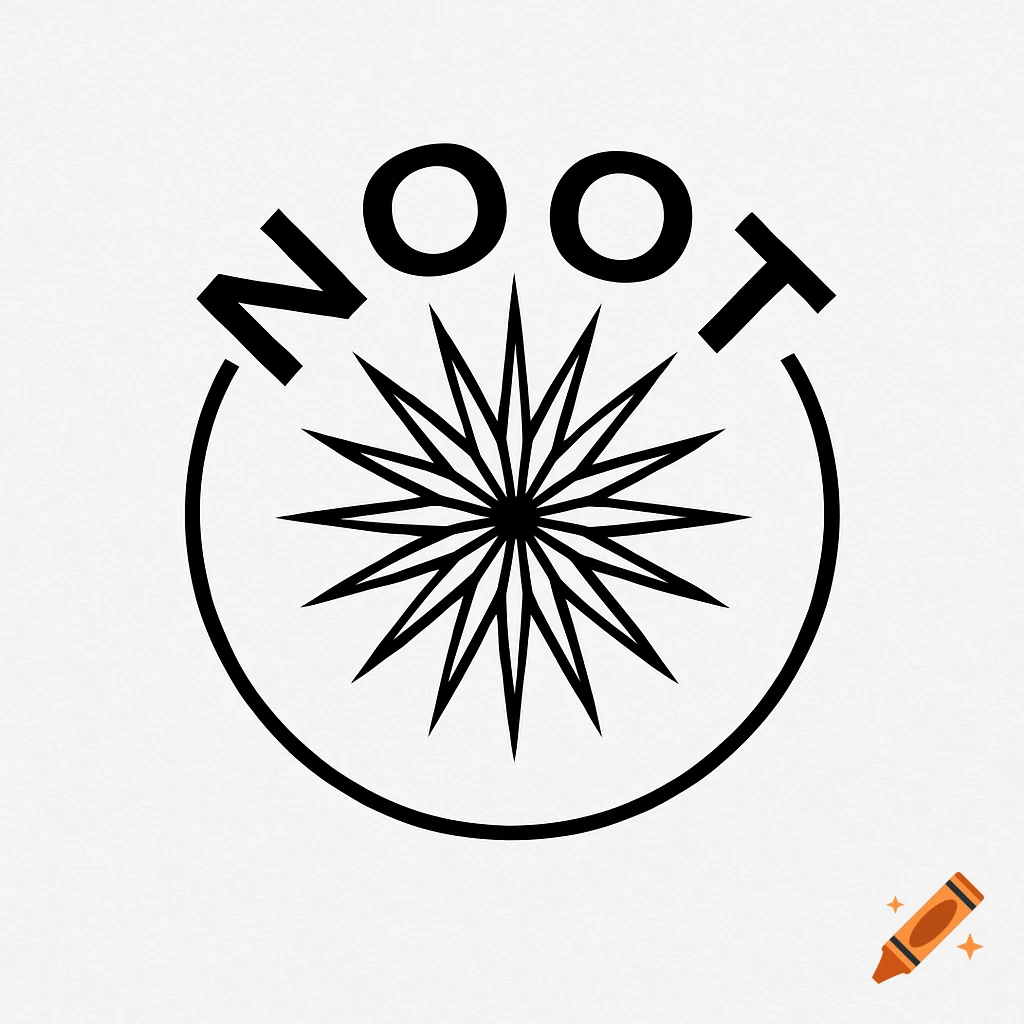 Black and white logo featuring the word "NOOT" encircling a spiky star.