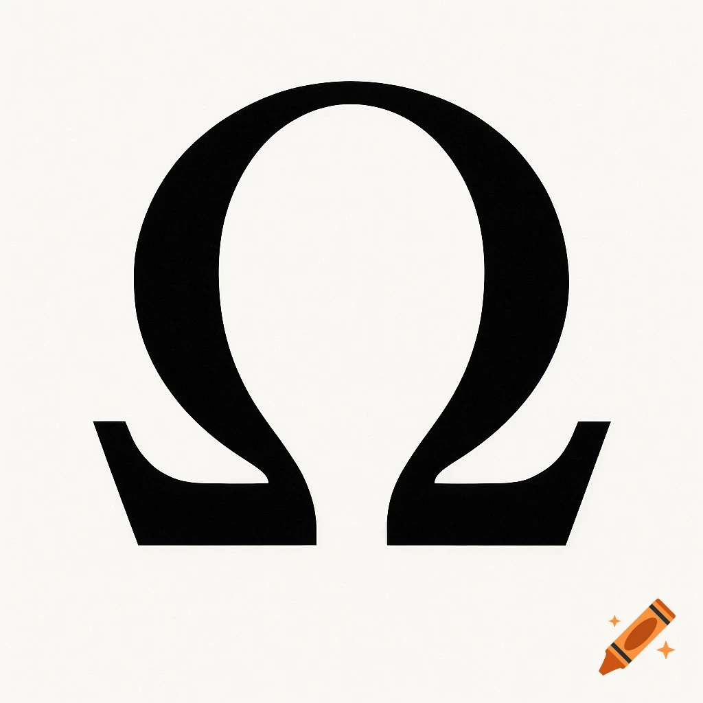 Simplistic black Greek letter Omega logo on a white background.